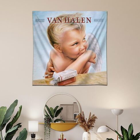Arbinger Van Halen 1984 نسيج العلم 4 * 4ft ملصق راية الألبوم غطاء الفن مغني الراب الجدار الشنق غرفة نوم زخرفة خلفية in Kuwait