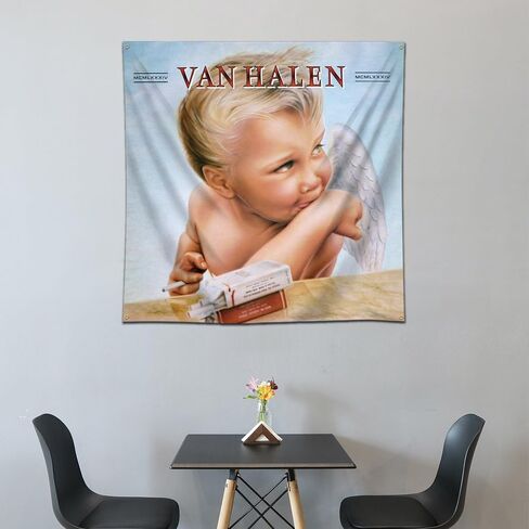 Arbinger Van Halen 1984 نسيج العلم 4 * 4ft ملصق راية الألبوم غطاء الفن مغني الراب الجدار الشنق غرفة نوم زخرفة خلفية in Kuwait