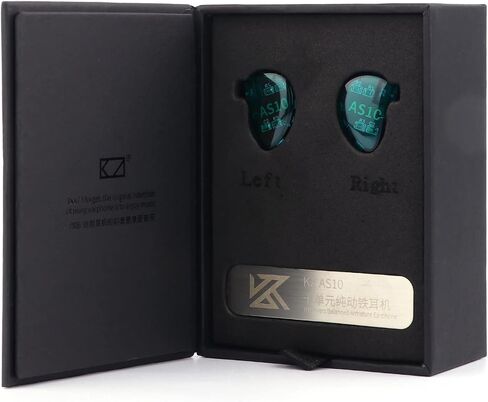 KZ AS10, LINSOUL 5BA HiFi Stereo in-Ear Earphone High Resolution Earbud Headphone with 0.75mm 2 pin Cable, Five Balanced Armature Drivers, Noise Cancelling (Without Mic, Black) in Saudi Arabia