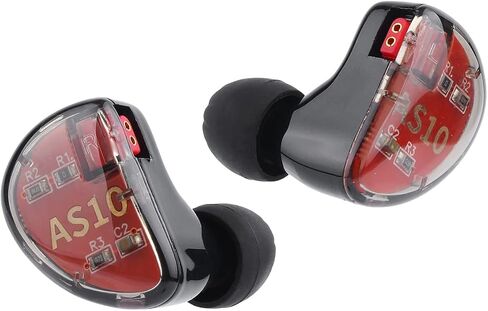 KZ AS10، سماعة أذن LINSOUL 5BA HiFi ستيريو داخل الأذن عالية الدقة مع كابل 0.75 مم 2 دبوس، خمسة برامج تشغيل محرك متوازن، إلغاء الضوضاء (بدون ميكروفون، أسود) in Saudi Arabia