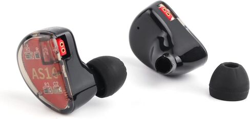 KZ AS10، سماعة أذن LINSOUL 5BA HiFi ستيريو داخل الأذن عالية الدقة مع كابل 0.75 مم 2 دبوس، خمسة برامج تشغيل محرك متوازن، إلغاء الضوضاء (بدون ميكروفون، أسود) in Saudi Arabia