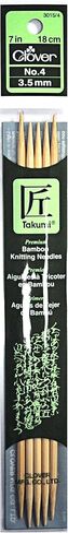 Clover Takumi Bamboo 7 Inch Double Point Knitting Needle Size 4 in Saudi Arabia