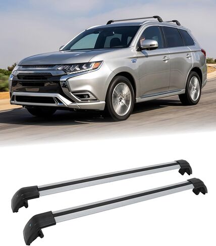 يصلح لميتسوبيشي أوتلاندر 2013-2021 رف سقف ألومنيوم قابل للتعديل قضبان متقاطعة تصميم مضاد للسرقة للسقف مع سياج جانبي (2 قطعة) in Kuwait