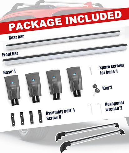 يصلح لميتسوبيشي أوتلاندر 2013-2021 رف سقف ألومنيوم قابل للتعديل قضبان متقاطعة تصميم مضاد للسرقة للسقف مع سياج جانبي (2 قطعة) in Kuwait