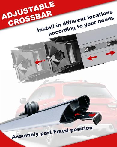 يصلح لميتسوبيشي أوتلاندر 2013-2021 رف سقف ألومنيوم قابل للتعديل قضبان متقاطعة تصميم مضاد للسرقة للسقف مع سياج جانبي (2 قطعة) in Kuwait