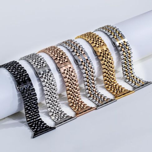 Solid Stainless Steel Watch Band Compatible with Apple Watch 49mm 45mm 44mm 42mm,Metal Strap Replacement Watchband for iWatch Series 9 8 7 6 SE 5 4 3 2 1 in Saudi Arabia