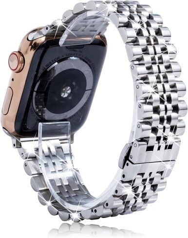 Solid Stainless Steel Watch Band Compatible with Apple Watch 49mm 45mm 44mm 42mm,Metal Strap Replacement Watchband for iWatch Series 9 8 7 6 SE 5 4 3 2 1 in Saudi Arabia