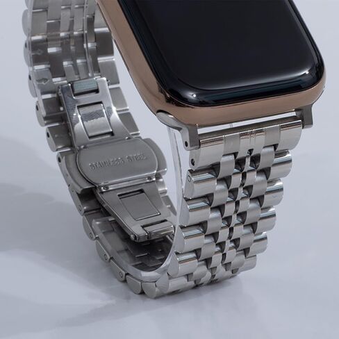 Solid Stainless Steel Watch Band Compatible with Apple Watch 49mm 45mm 44mm 42mm,Metal Strap Replacement Watchband for iWatch Series 9 8 7 6 SE 5 4 3 2 1 in Saudi Arabia