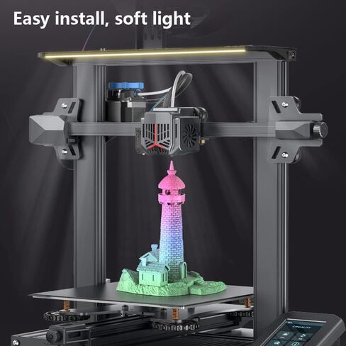 طقم شريط إضاءة Creality Ender 3 S1/Ender 3 S1 Pro ضوء LED أصلي لطابعة Creality ثلاثية الأبعاد، توفير الطاقة وتوفير الطاقة، سهل التركيب، ضوء ناعم بدون ستروب 24 فولت/5 وات in Kuwait