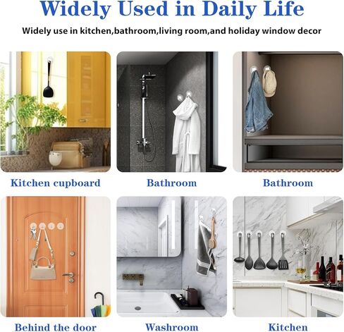 Qianyu 30 Pcs Adhesive Wall Hooks Heavy Duty Clear Sticky Hangers Waterproof Seamless Transparent Acrylic Utility Hook Without Nails for Hanging Towel Kitchen Utensils Bathroom Office in Saudi Arabia