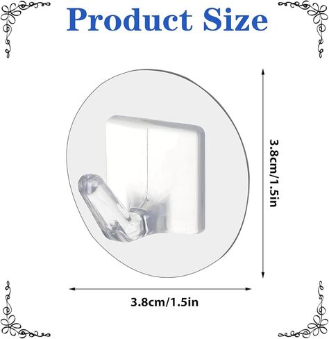 Qianyu 30 Pcs Adhesive Wall Hooks Heavy Duty Clear Sticky Hangers Waterproof Seamless Transparent Acrylic Utility Hook Without Nails for Hanging Towel Kitchen Utensils Bathroom Office in Saudi Arabia