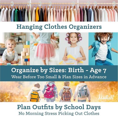 Baby Clothes Closet Organization, Hanging Size Dividers: Months & Years, Modish Labels Days of The Week Organizers: Daycare & Back to School, Girl Boy Neutral White Black Boho Safari Arrows Woodland in Saudi Arabia