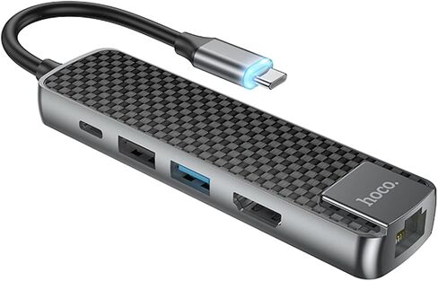 Type-C hub “HB23 Easy View" Multimedia Adapter HDMI + USB3.0 + USB2.0 + RJ45 + PD in Saudi Arabia