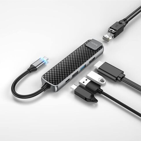 Type-C hub “HB23 Easy View" Multimedia Adapter HDMI + USB3.0 + USB2.0 + RJ45 + PD in Saudi Arabia