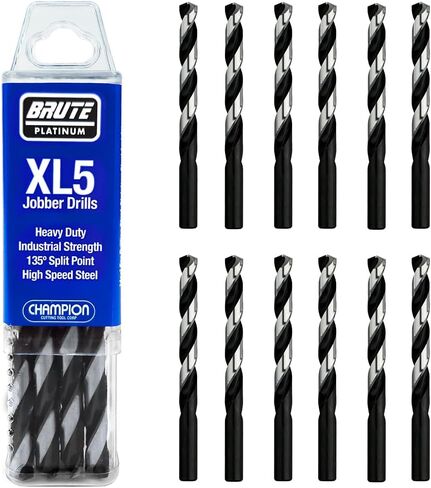 Champion Cutting Tool Brute Platinum XL5-5/16 Heavy Duty Jobber Drill Bits (6 per pack): Made In USA in Saudi Arabia