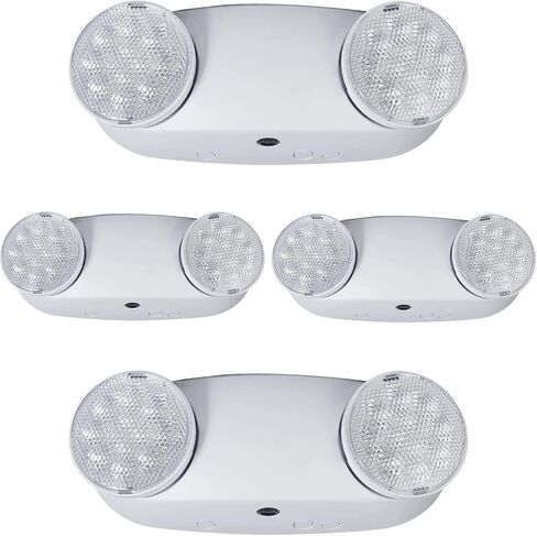 ضوء طوارئ LED مع بطارية احتياطية، ضوء طوارئ تجاري، مصباحان LED قابلان للتعديل لإضاءة الطوارئ برأس، 120-277 فولت تيار متردد مقاوم للحريق معتمد من UL (عبوة واحدة) in Kuwait