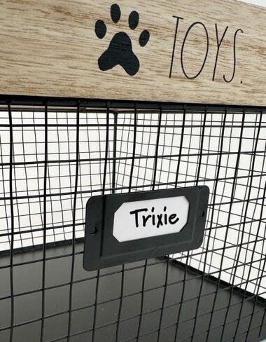 Designstyles Rae Dunn Decorative Pet Toy Storage Basket - Durable Cat and Dog Toy Basket Perfect for Organizing Chew Toys - Sturdy Metal Baskets for Storage of Pet Blankets & Leashes in Saudi Arabia