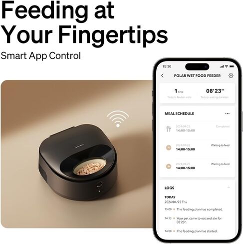 PETLIBRO Automatic Cat Feeder Wet Food Refrigerated New Upgraded APP Control,3 Days Freshness 3 Meals,Semiconductor Cooling&Quick Chills Wet Food Dispenser,Polar WiFi Timed Auto Pet Feeder for Cat Dog in Saudi Arabia