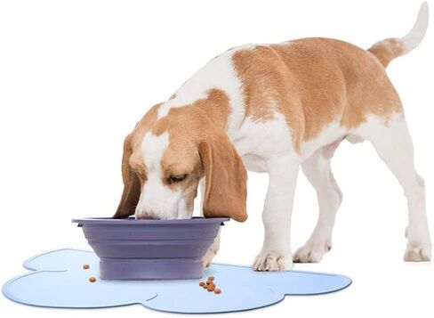 Silicone Dog Cat Bowl Mat, Waterproof Slip Resistant Silicone Pet Feeding Mat with High Lips, Cats and Dogs Food Placemat Tray, Raised Edges to Prevent Water Spills on Floors, Dishwasher Safe in Saudi Arabia
