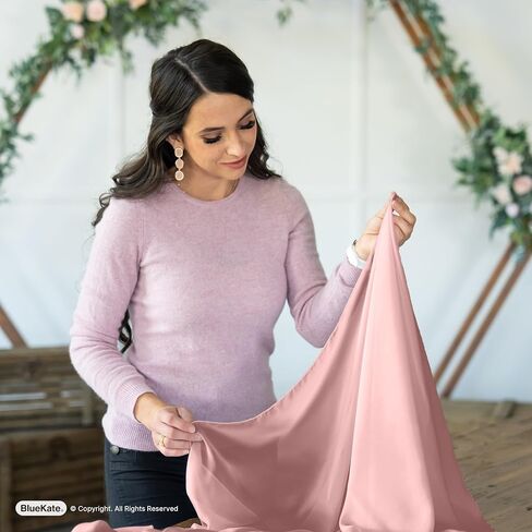 Bluekate Dusty Rose Chiffon Table Runner 120 Inches Long, 12 Pack of Table Runners. Sheer Fabric for Draping or Centerpiece Table Decorations. Gauze Wedding Arch Draping Fabric, Boho Table Runner in Kuwait