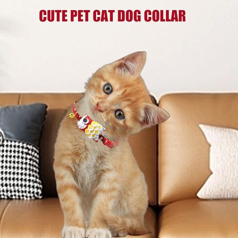 Cat Collar with Bells Personalized Dog Collars Adjustable Length Suitable for Small Medium Pet Cats Dogs Puppies for Walking & Running Training in Kuwait
