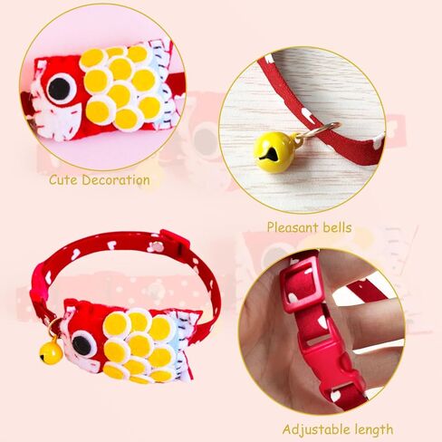 Cat Collar with Bells Personalized Dog Collars Adjustable Length Suitable for Small Medium Pet Cats Dogs Puppies for Walking & Running Training in Kuwait