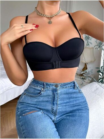 مجموعة حمالة صدر نسائية ذات إغلاق أمامي مكونة من قطعة واحدة مع أشرطة قابلة للإزالة وحمالة صدر رافعة للأعلى وحمالات صدر ذات سلك داخلي in Saudi Arabia