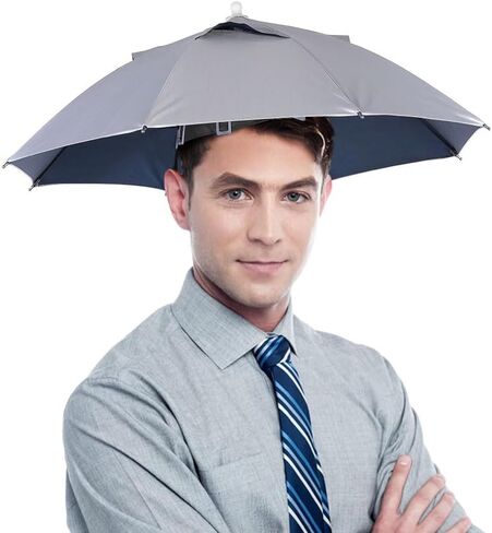 قبعة مظلة قابلة للطي، خفيفة الوزن بدون استخدام اليدين، مظلة مرنة مقاومة للماء للجولف والتخييم والصيد والشاطئ والحفلات الموسيقية في الأيام الممطرة، قطر 25.59 بوصة in Kuwait