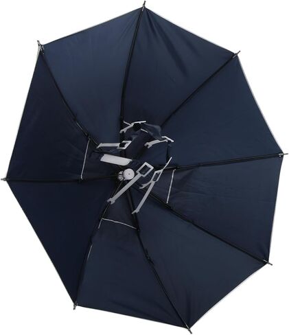 قبعة مظلة قابلة للطي، خفيفة الوزن بدون استخدام اليدين، مظلة مرنة مقاومة للماء للجولف والتخييم والصيد والشاطئ والحفلات الموسيقية في الأيام الممطرة، قطر 25.59 بوصة in Kuwait