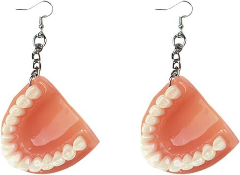 Women Girl Dental Teeth Earrings Funny 3D Tooth Model Medical Hygienist Dentist Gift for Dental Student Dental Assistant in Saudi Arabia