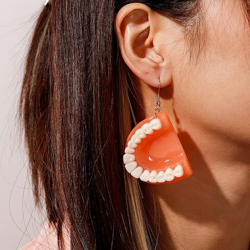Women Girl Dental Teeth Earrings Funny 3D Tooth Model Medical Hygienist Dentist Gift for Dental Student Dental Assistant in Saudi Arabia