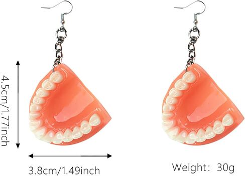 Women Girl Dental Teeth Earrings Funny 3D Tooth Model Medical Hygienist Dentist Gift for Dental Student Dental Assistant in Saudi Arabia