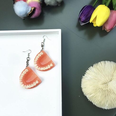 Women Girl Dental Teeth Earrings Funny 3D Tooth Model Medical Hygienist Dentist Gift for Dental Student Dental Assistant in Saudi Arabia