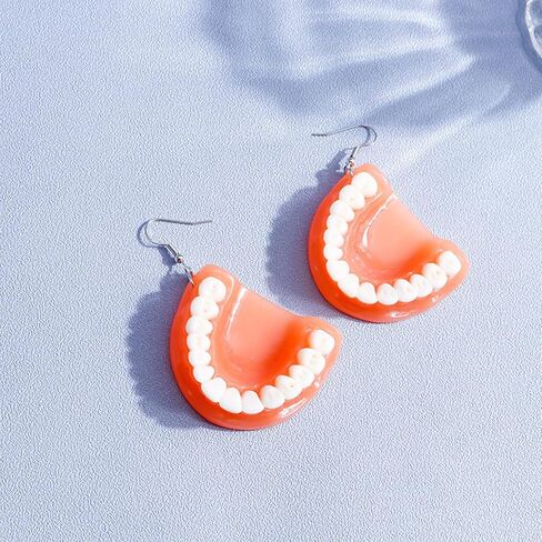 Women Girl Dental Teeth Earrings Funny 3D Tooth Model Medical Hygienist Dentist Gift for Dental Student Dental Assistant in Saudi Arabia