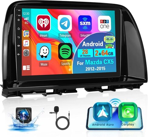Roinvou [2G+32G] Android 13 Car Stereo for Mazda CX5 2012-2015 with Wireless Carplay Android Auto, 9" Touch Screen Car Radio Support GPS/WiFi/Bluetooth/26UI/Voice Control/SWC/Backup Camera in Saudi Arabia