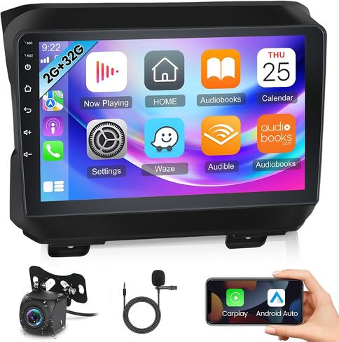 [2+32G] ستيريو سيارة Android لسيارة Jeep Wrangler JL 2018-2021 / Gladiator JT 2020-2021 Wireless Apple Carplay وAndroid Auto، وحدة رأس GPS مدمجة بشاشة لمس 9 بوصة مع DSP + كاميرا احتياطية AHD in Saudi Arabia