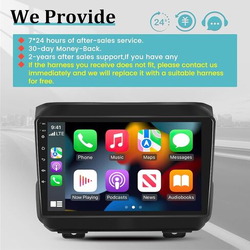 [2+32G] ستيريو سيارة Android لسيارة Jeep Wrangler JL 2018-2021 / Gladiator JT 2020-2021 Wireless Apple Carplay وAndroid Auto، وحدة رأس GPS مدمجة بشاشة لمس 9 بوصة مع DSP + كاميرا احتياطية AHD in Saudi Arabia