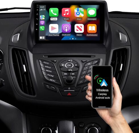 ASURE ترقية راديو ستيريو للسيارة Ford Escape 2013-2019 إصدار منخفض، 9 بوصة 4Core 2GB+32GB وحدة ملاحة GPS للسيارة Android مع Carplay Android Auto، مشغل شاشة لمس عالية الدقة 1280x800 in Saudi Arabia