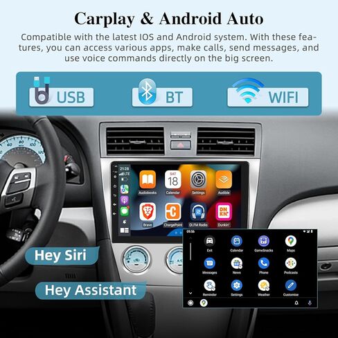 [2+64G] Android 13 Car Radio for Toyota Camry 2006-2011 - Wireless Carplay and Android Auto - 10.1 Inch Touchscreen Car Stereo with Hi-Fi/WiFi/GPS Navigation/SWC + AHD Backup Camera in Saudi Arabia