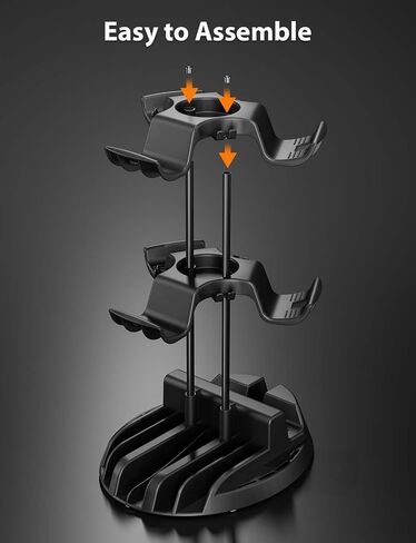 Controller Holder with Organizer Base, 2 Tiers Desk Gaming Controller Headset Stand with Cable Organizer for All Xbox PS4 PS5 Switch Pro Crontroller Gaming Accessories in Saudi Arabia