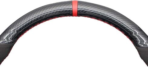 Loncky Custom Fit Stitched Black Genuine Leather Steering Wheel Cover for VW GTI 2010 2011 2012 2013 2014 / VW Jetta GLI 2012-2014 / VW Golf R 2012 2013 for VW Tiguan R-Line 2014-2016 Accessories in Saudi Arabia
