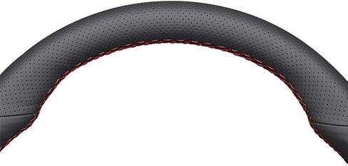 Loncky Custom Fit Stitched Black Genuine Leather Steering Wheel Cover for VW GTI 2010 2011 2012 2013 2014 / VW Jetta GLI 2012-2014 / VW Golf R 2012 2013 for VW Tiguan R-Line 2014-2016 Accessories in Saudi Arabia