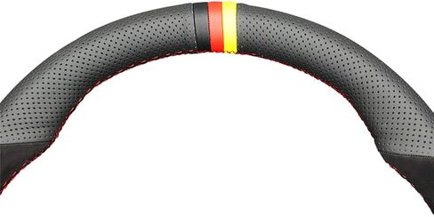 Loncky Custom Fit Stitched Black Genuine Leather Steering Wheel Cover for VW GTI 2010 2011 2012 2013 2014 / VW Jetta GLI 2012-2014 / VW Golf R 2012 2013 for VW Tiguan R-Line 2014-2016 Accessories in Saudi Arabia