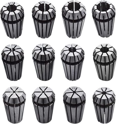 ER16 Spring Collet Set 1/8-3/8 Inch Carbon Steel Spring Collet Set for CNC Workholding Engraving and Milling Lathe Tools 9 Pack in Saudi Arabia
