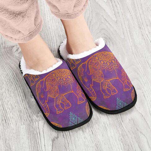 visesunny Slippers for Women Mens Stylish Foral Winter Warm Memory Foam Cotton Home Slippers Soft Plush Fleece Slip on House Slippers for Girls Indoor Outdoor Shoes in Kuwait