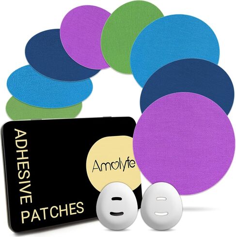 Dexcom G7 Adhesive Patches - 20-Pack Waterproof Dexcom G7 Over Patches, 2 Reusable Bump-Proof Caps, 10-Day CGM Protection, Breathable, Latex-Free and Hypoallergenic Adhesive (Multi-Color B) in Kuwait
