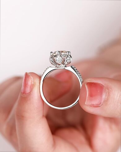 Moissanite Wedding Bands for Women Stacking 925 Sterling Silver Rings Moissanite Rings for Women Engagement Ring in Saudi Arabia