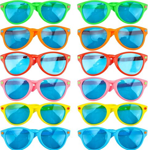 12 Pcs Jumbo Plastic Sunglasses Novelty Clown Props Party Sunglasses for Adults Festival Holiday Swim Costume Cosplay Party Supplies in Saudi Arabia