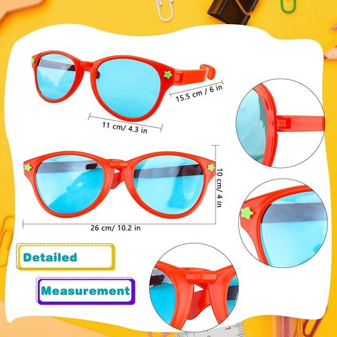 12 Pcs Jumbo Plastic Sunglasses Novelty Clown Props Party Sunglasses for Adults Festival Holiday Swim Costume Cosplay Party Supplies in Saudi Arabia