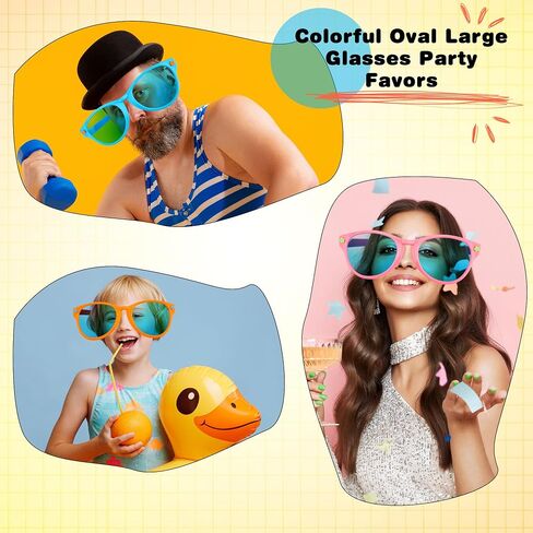 12 Pcs Jumbo Plastic Sunglasses Novelty Clown Props Party Sunglasses for Adults Festival Holiday Swim Costume Cosplay Party Supplies in Saudi Arabia